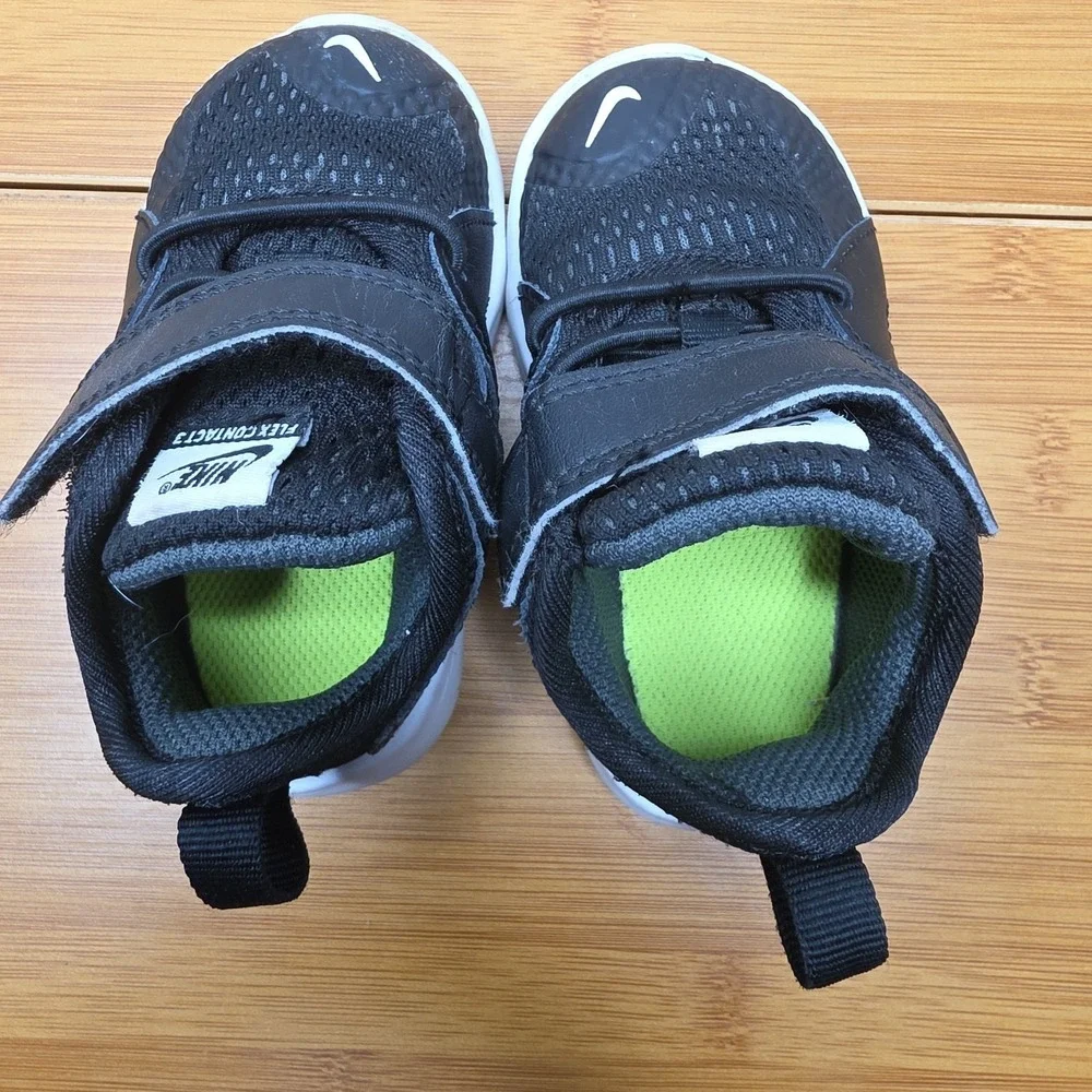 Nike Flex Contact 3 Kids Size 4C US Black/White Toddlers AR4155-001